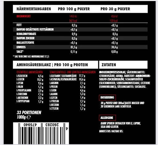Big Zone Clear Whey Protein Juice 1000g Beutel - Bild 2