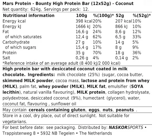 Bounty High Protein Bar (12x52g) - Bild 2