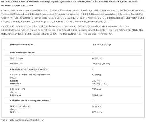 Olimp Beta-Alanine Xplode Powder 250g - Bild 2