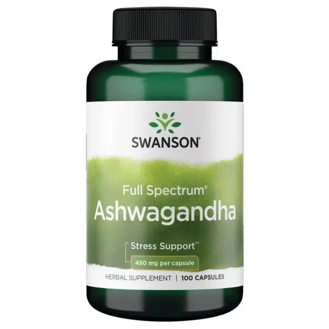 Swanson Ashwagandha Full Spectrum 450mg - 100 Kapseln - Bild 1