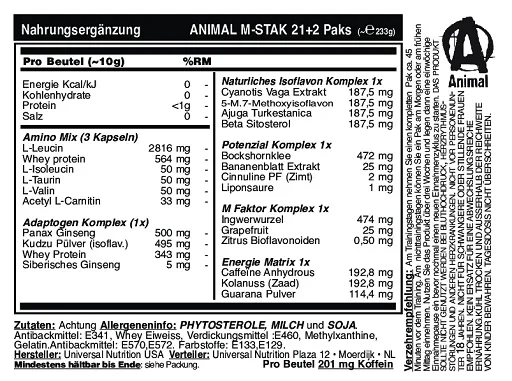 Universal Animal M-Stak 21 Packs - Bild 2