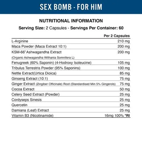 Applied Nutrition Sex Bomb for Him (für den Mann) - 120 caps - Bild 2