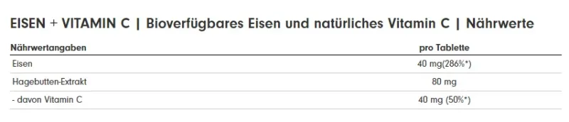 ProFuel EISEN + nat. Vitamin C 180 Tab. - Bild 2