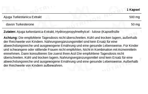 XXL Nutrition Turkesterone - 60 Kapseln - Bild 2