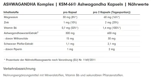 ProFuel Ashwagandha Komplex KSM-66 120 Kapseln - Bild 2