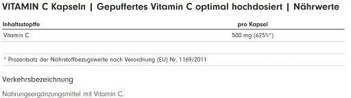 ProFuel Vitamin C gepuffert 365 Kapseln - Bild 2