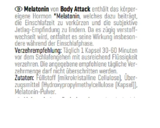Body Attack Melatonin 60 Caps - Bild 2