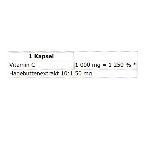 Nutrend Vitamin C 1000 mg mit Hagebutten 60 Kapseln - Bild 2