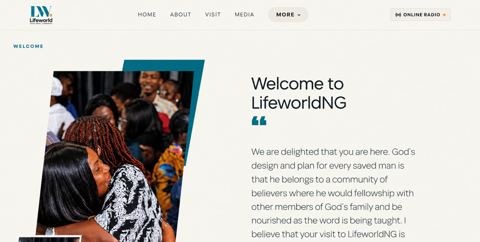 LifeWorld Nigeria website content section