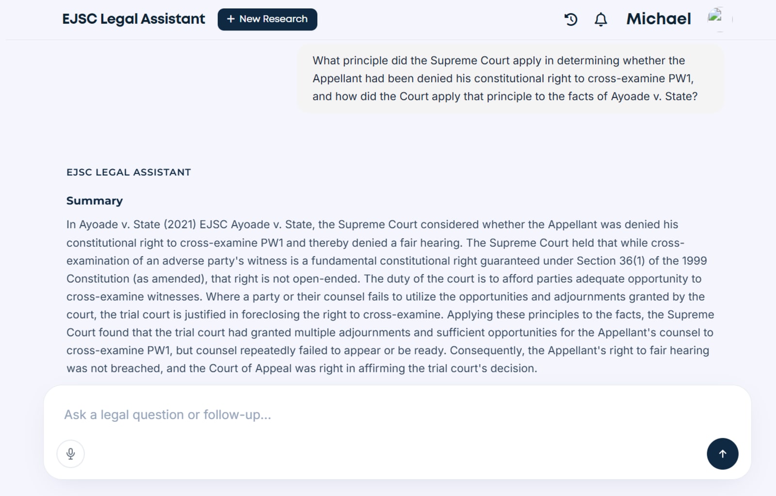 EJSC Law Firm legal assistant screen 3