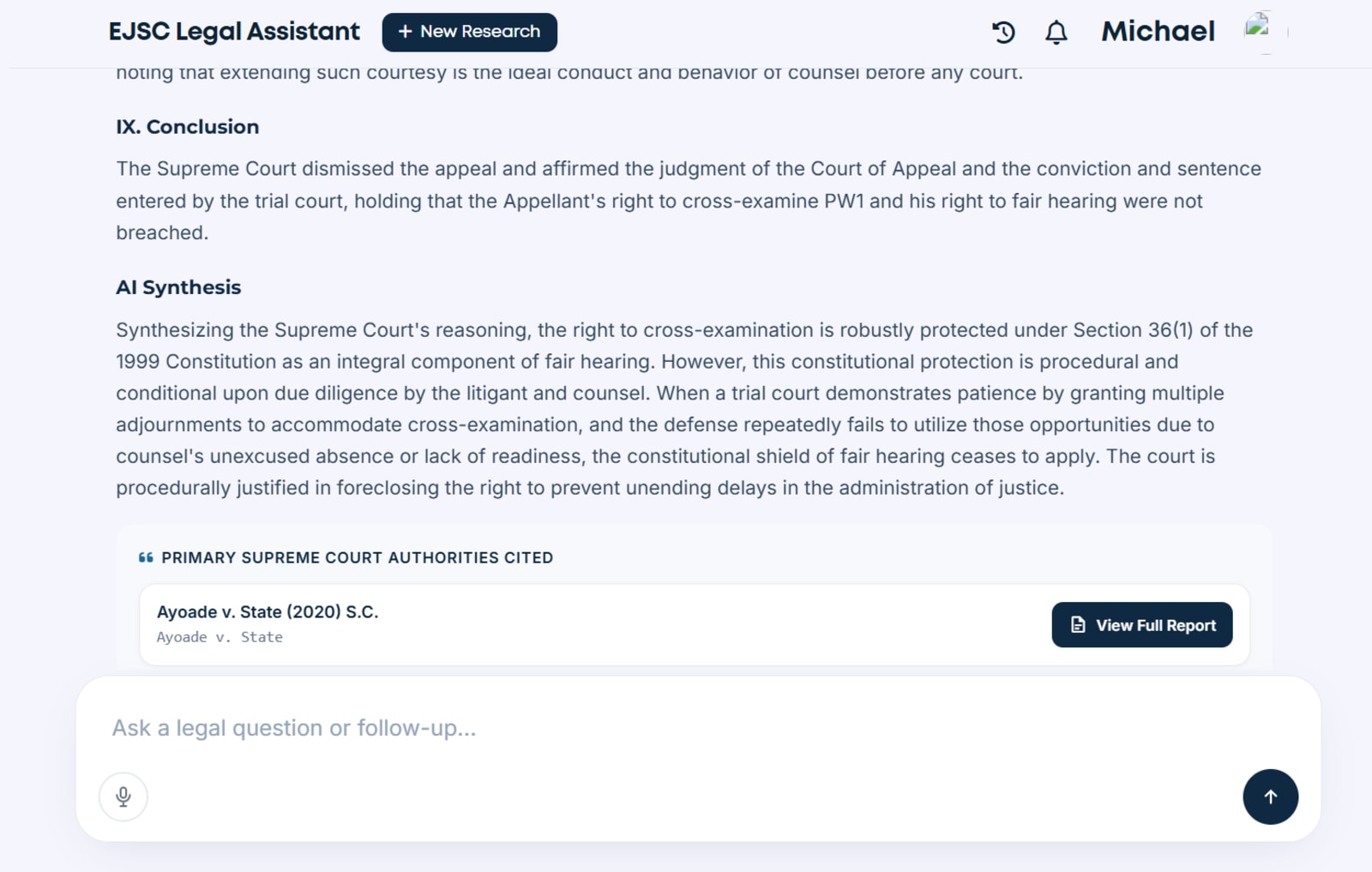 EJSC Law Firm legal assistant screen 1