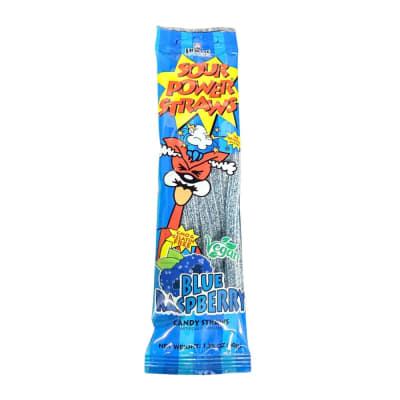 Sour Power Straws 12/24ct BLUE RASPBERRY