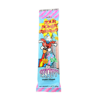 Sour Power Straws 12/24ct COTTON CANDY