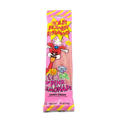 Sour Power Straws 12/24ct PINK LEMONADE