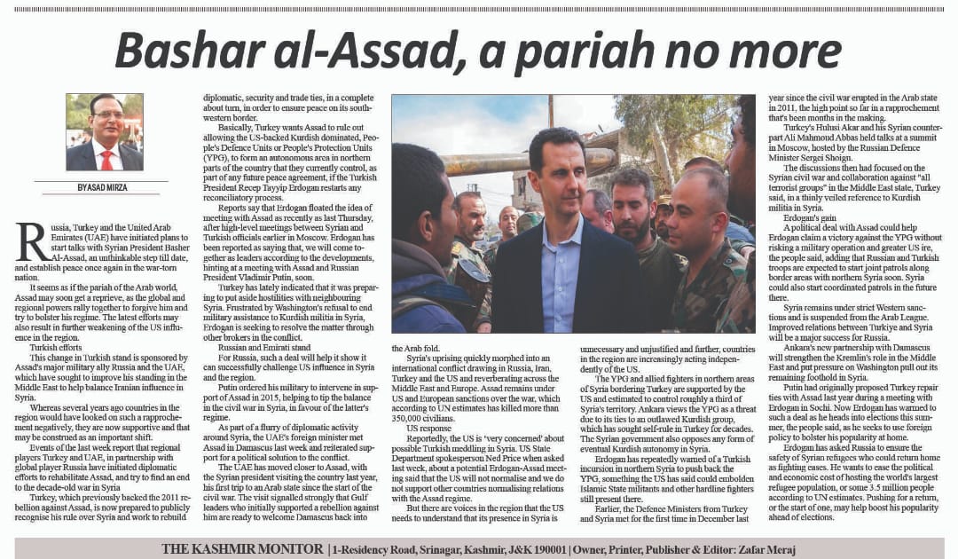Assad, A Pariah No More (1)