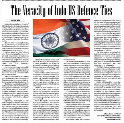 The Veracity of Indo-U.S. Defence Ties (4)