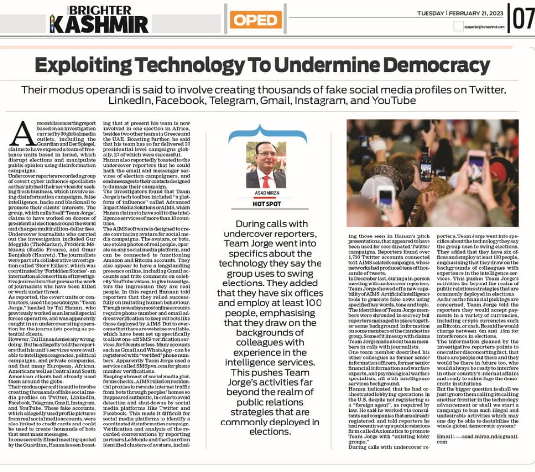 Exploiting Technology To Undermine Democracy