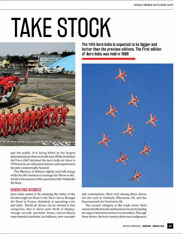 Newspaper clipping: Aero India, Time To Take Stock