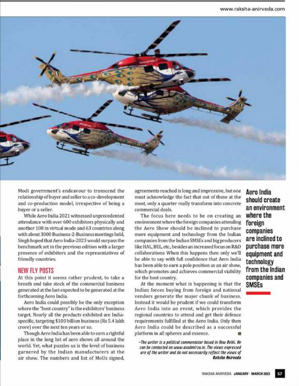 Newspaper clipping: Aero India, Time To Take Stock