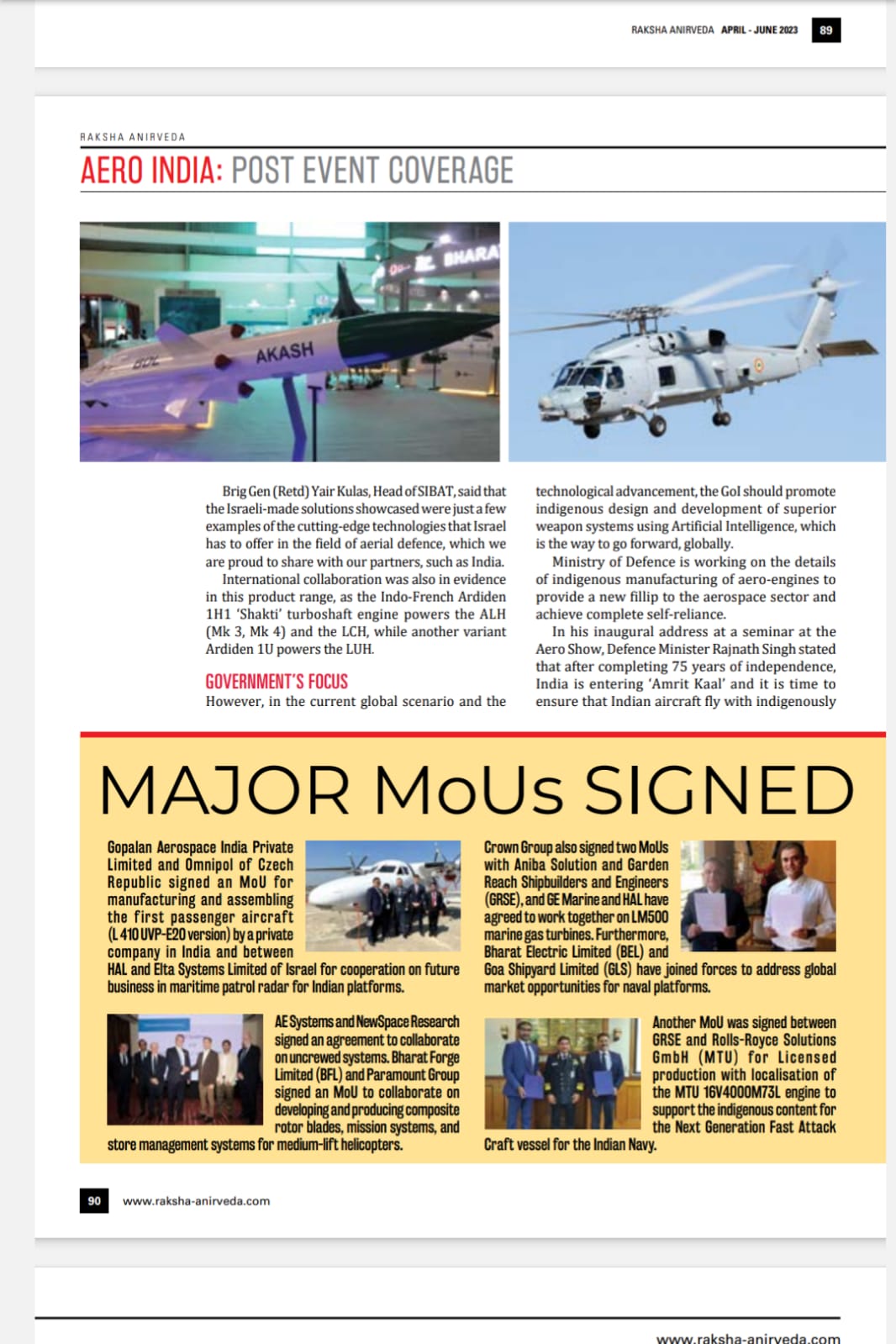 Newspaper clipping: Aero India 2023: A Reality Check (2)
