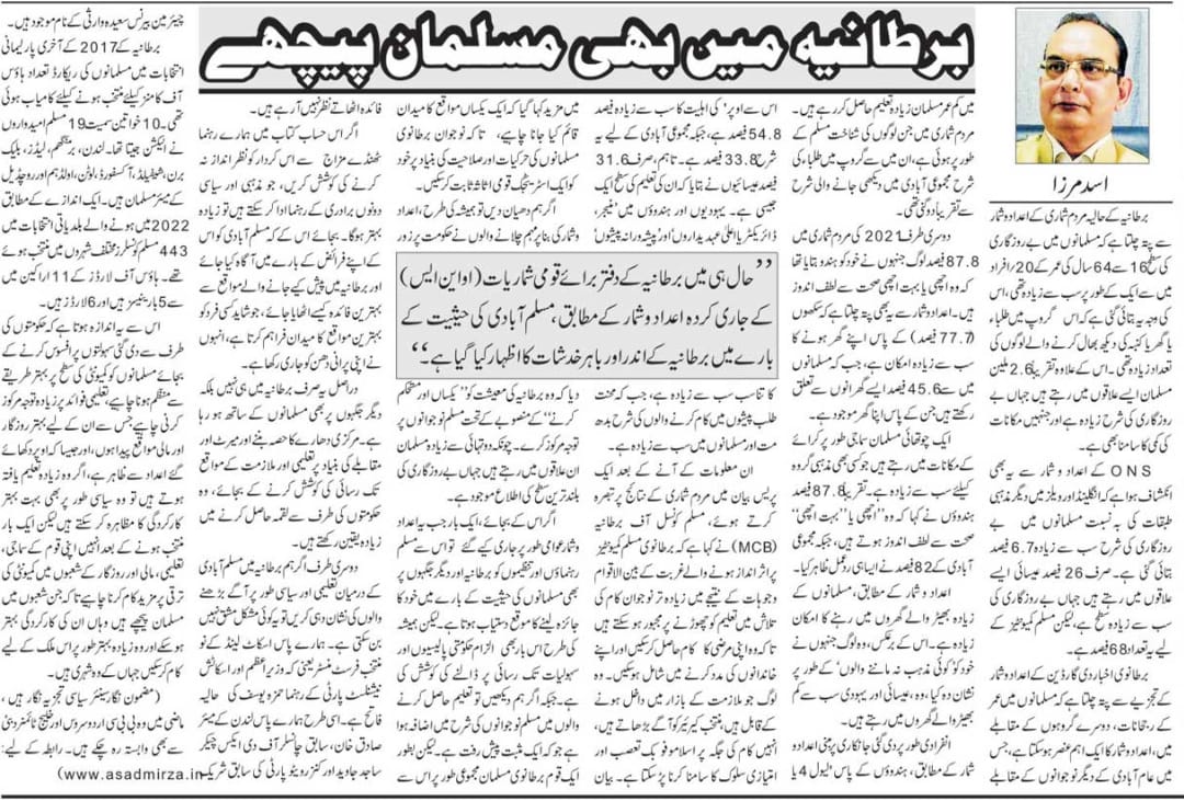 Newspaper clipping: Bartaniya mein bhi Musalmaan peeche (4)
