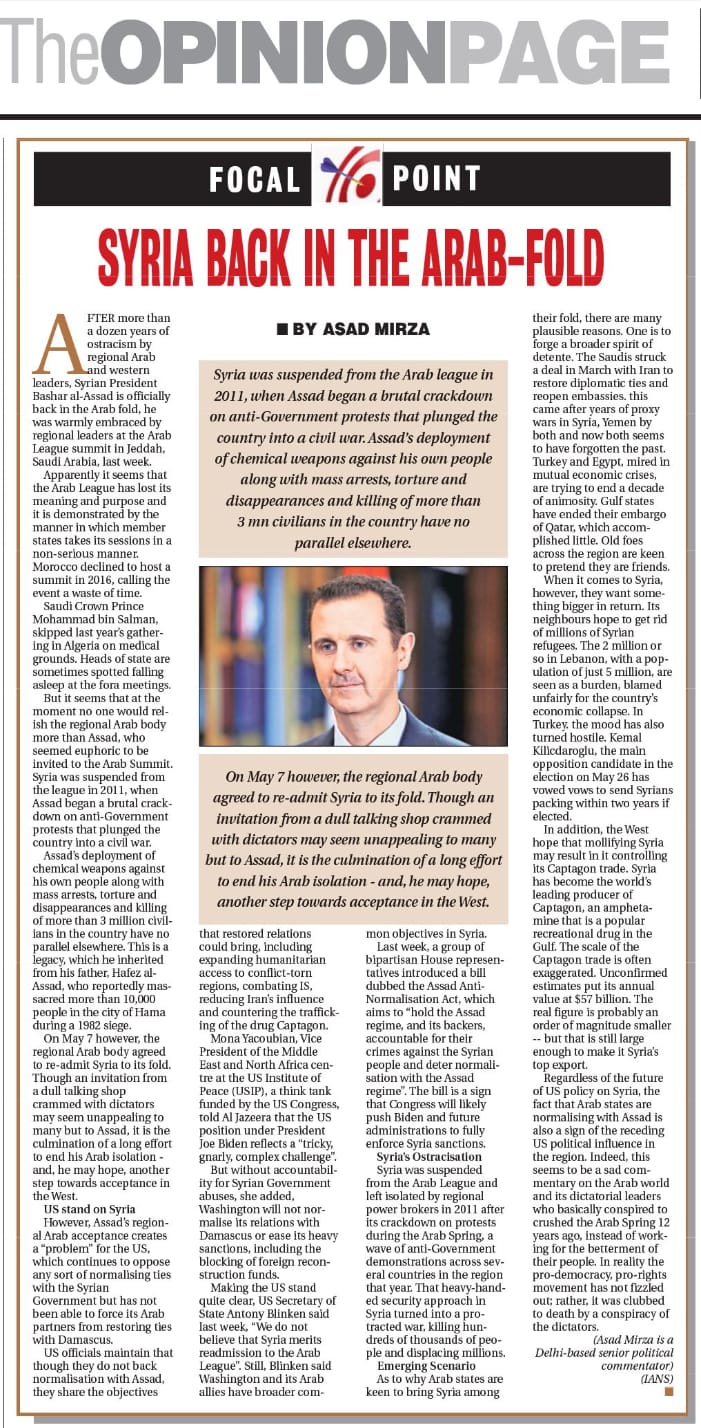 Syria Back in the Arab-fold (2)