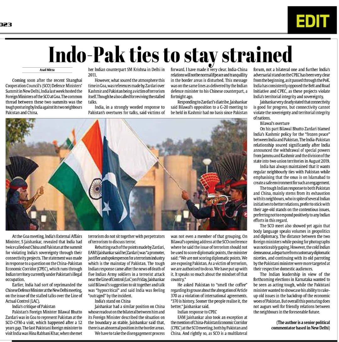 Indo-Pak ties to stay strained (3)