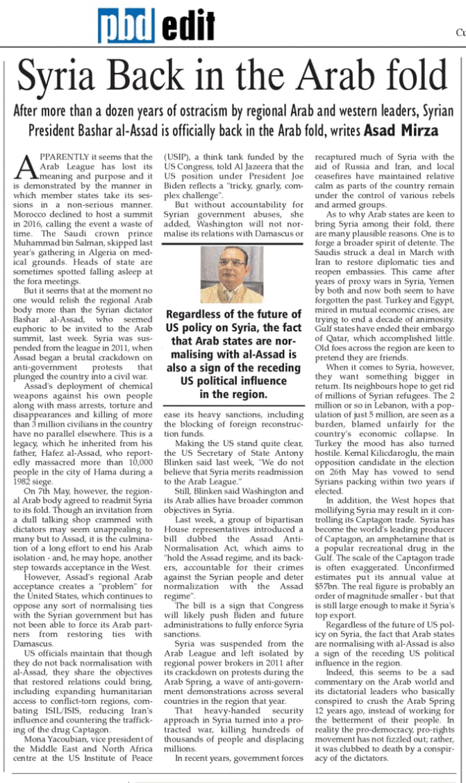 Syria Back in the Arab-fold (3)