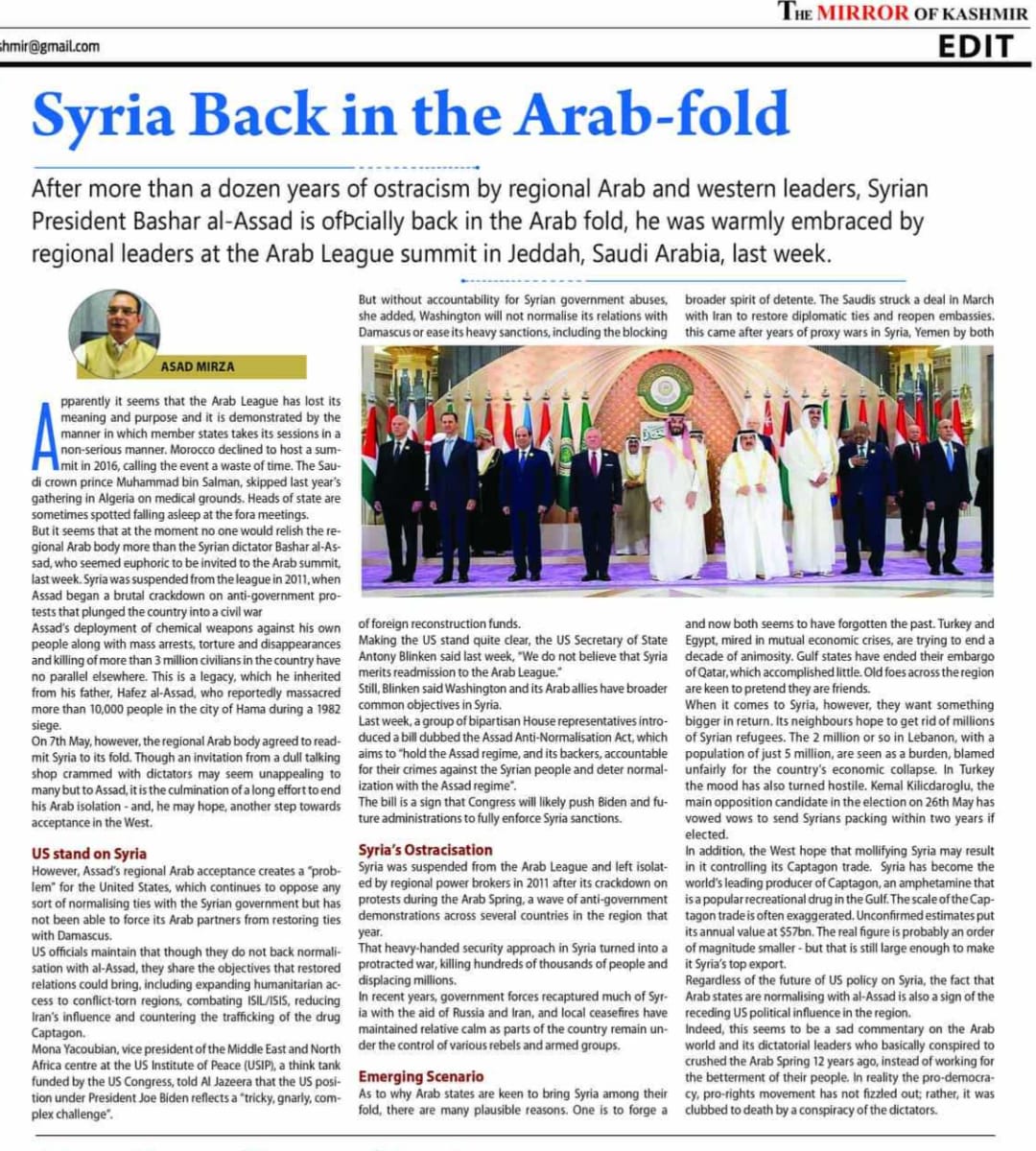 Syria Back in the Arab-fold (5)