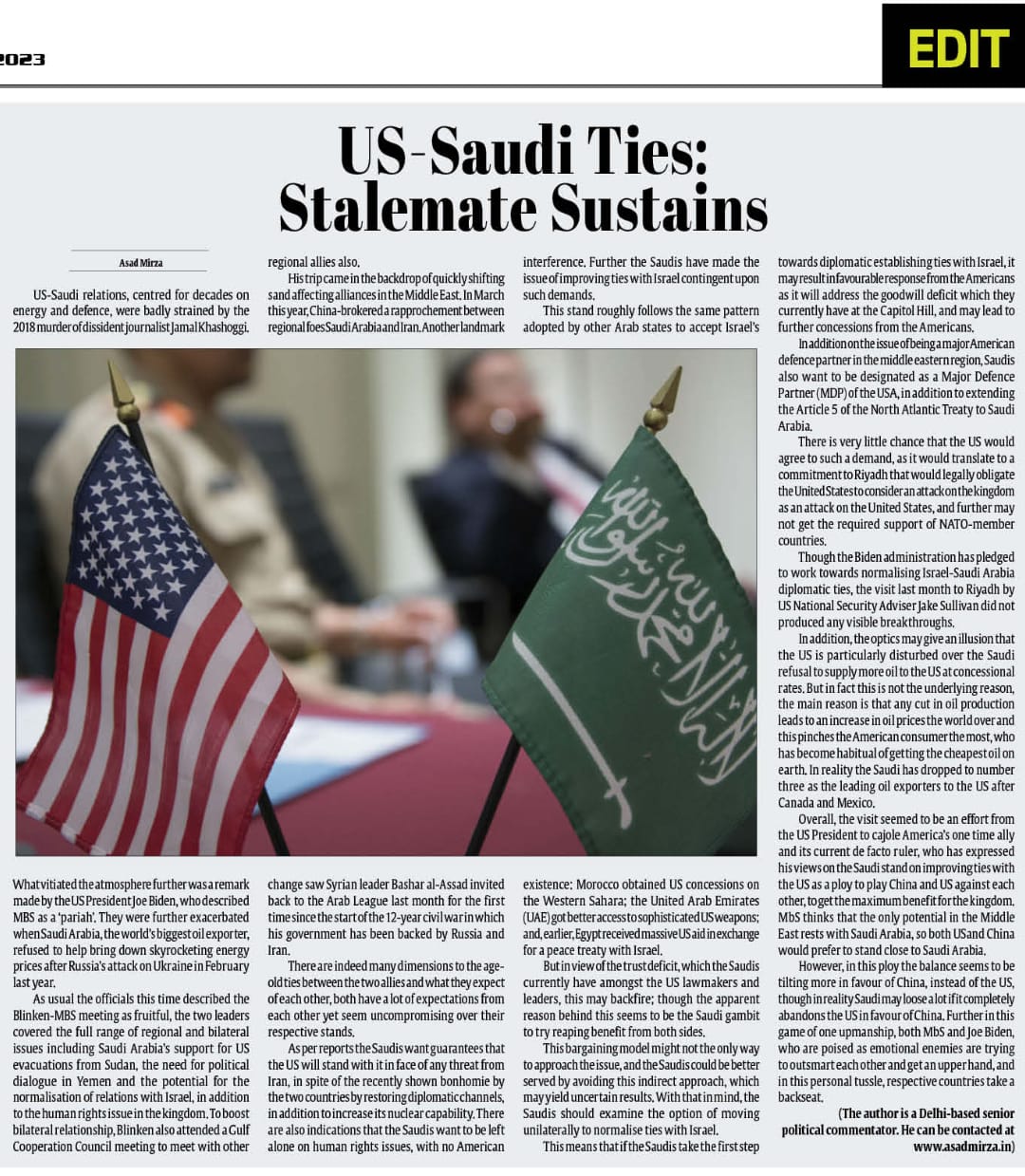 US-Saudi Ties: Stalemate Sustains (6)