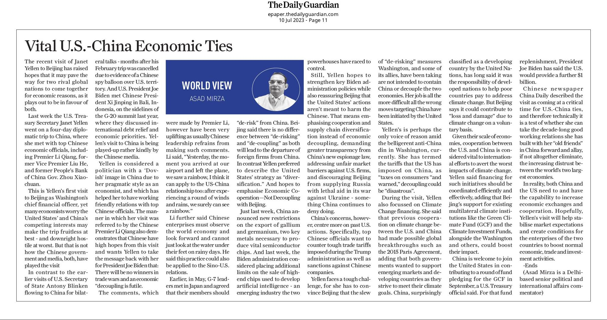 Vital U.S.-China economic ties