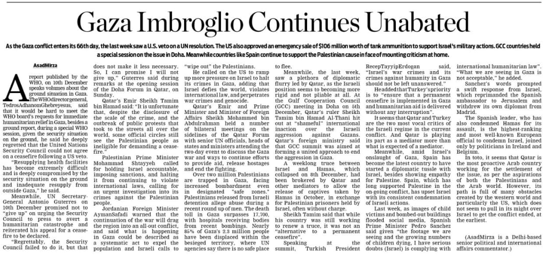 Gaza Imbroglio Continues Unabated (3)