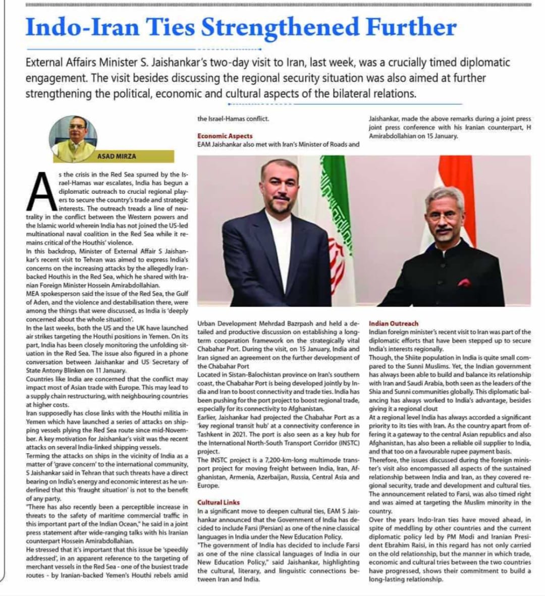 Indo-Iran Ties Strengthened Further (1)