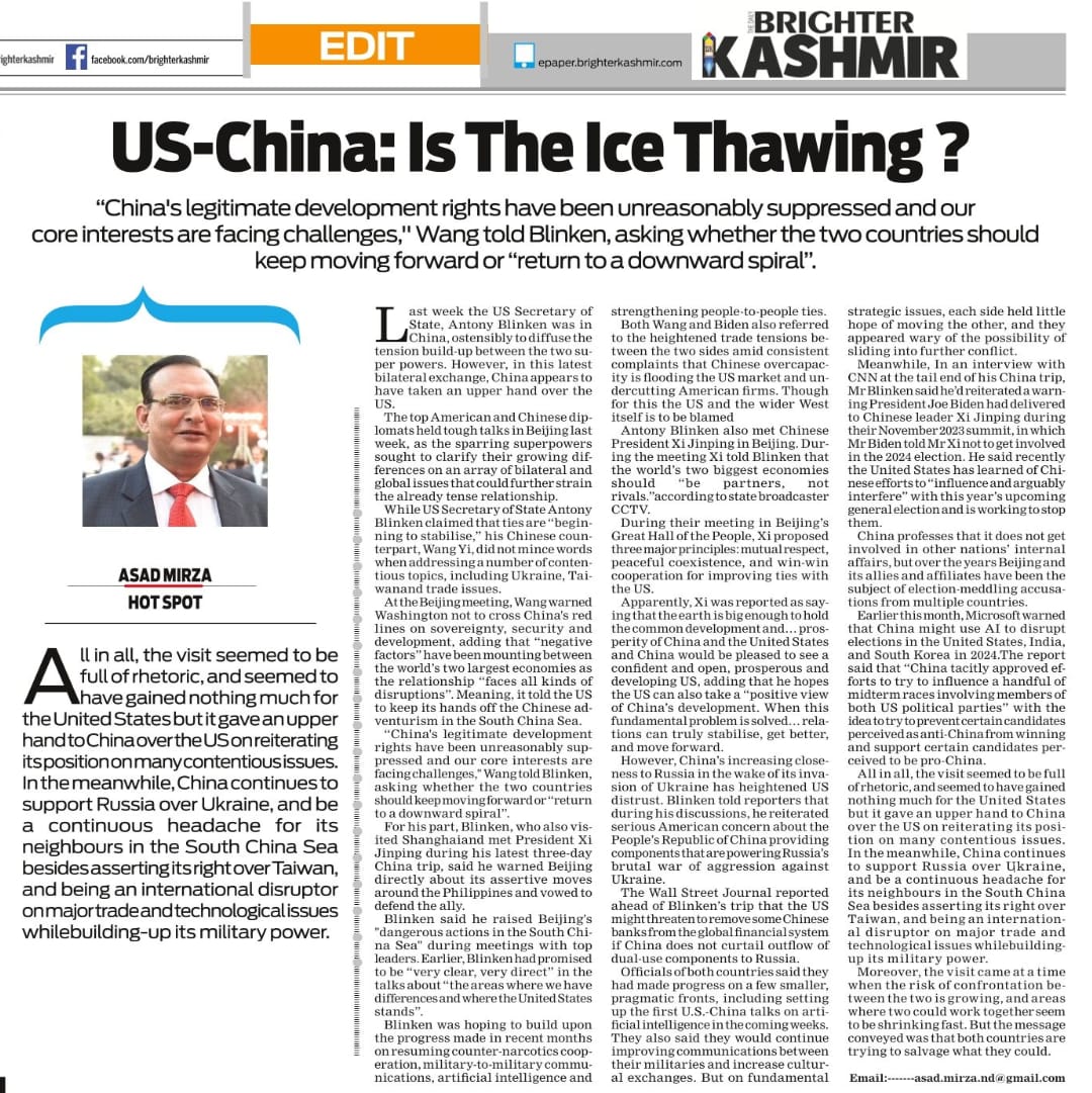 US-China: Is The Ice Thawing? (1)