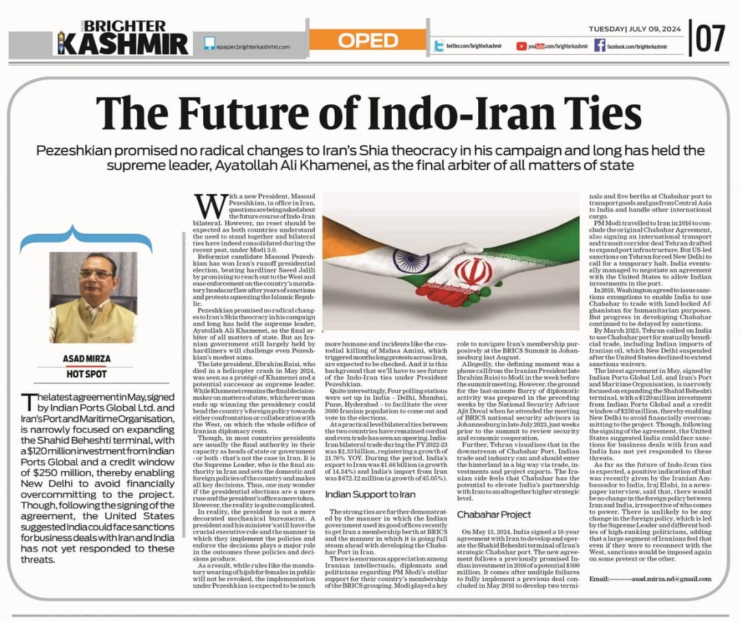 The Future of Indo-Iran Ties (3)