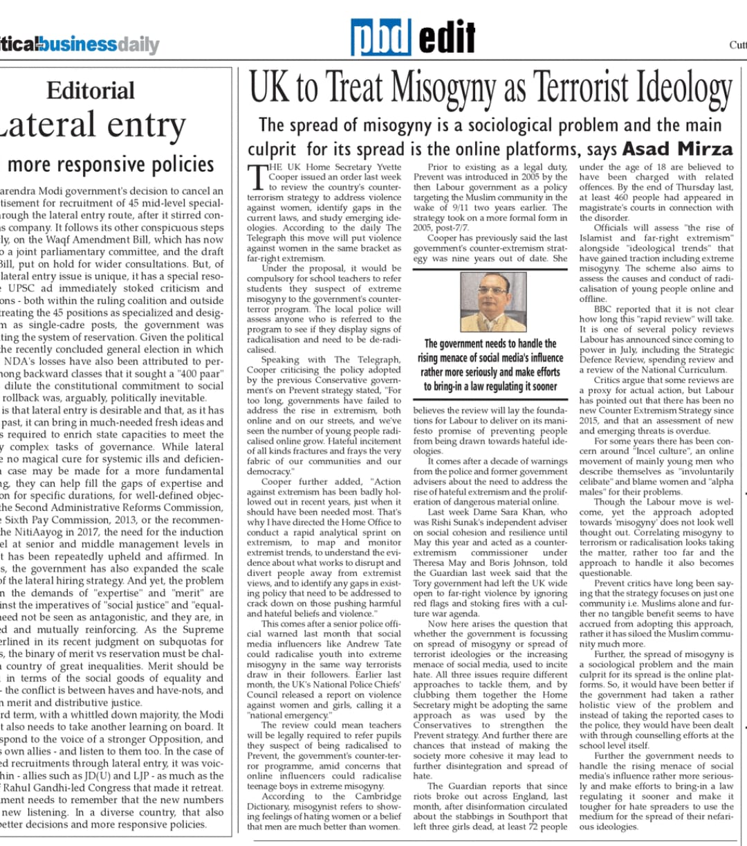 UK to Treat Misogyny as Terrorist Ideology? (2)