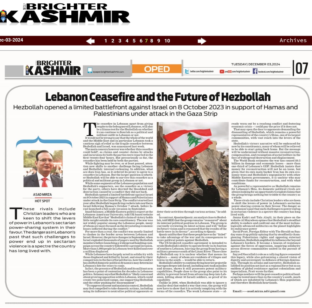 Lebanon Ceasefire and the Future of Hezbollah (1)