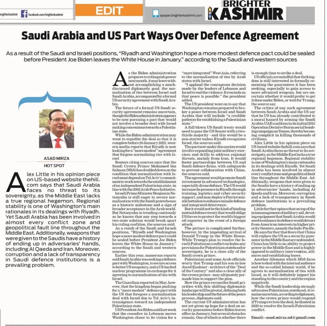 Saudi Arabia and US Part Ways Over Defence Agreement (1)