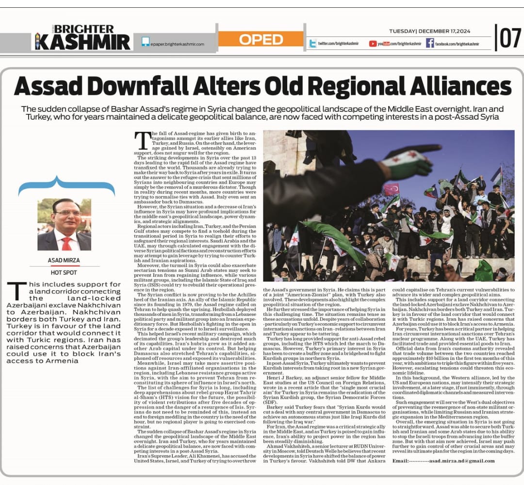Assad's Downfall Alters Old Regional Alliances (1)