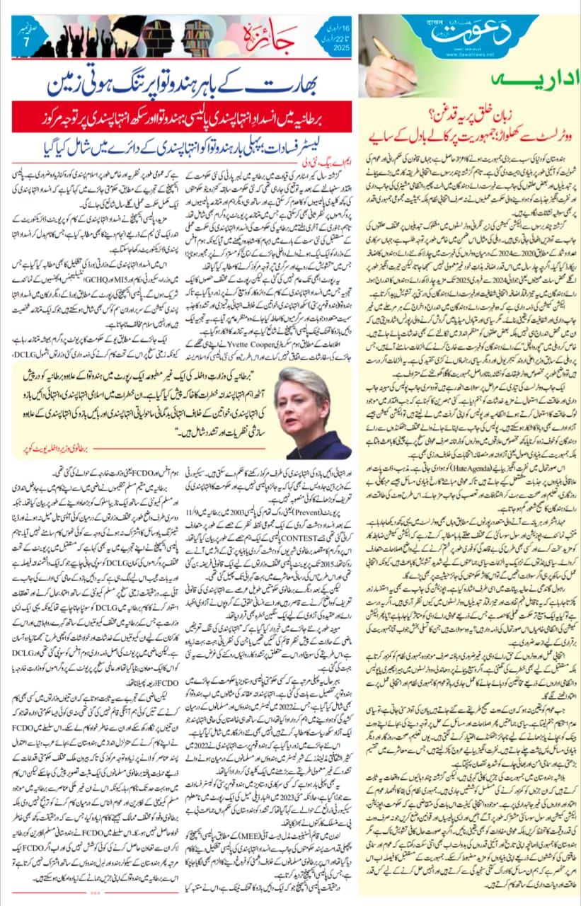 Newspaper clipping: Bartania mein Hindutva shak ke dayre mein (5)