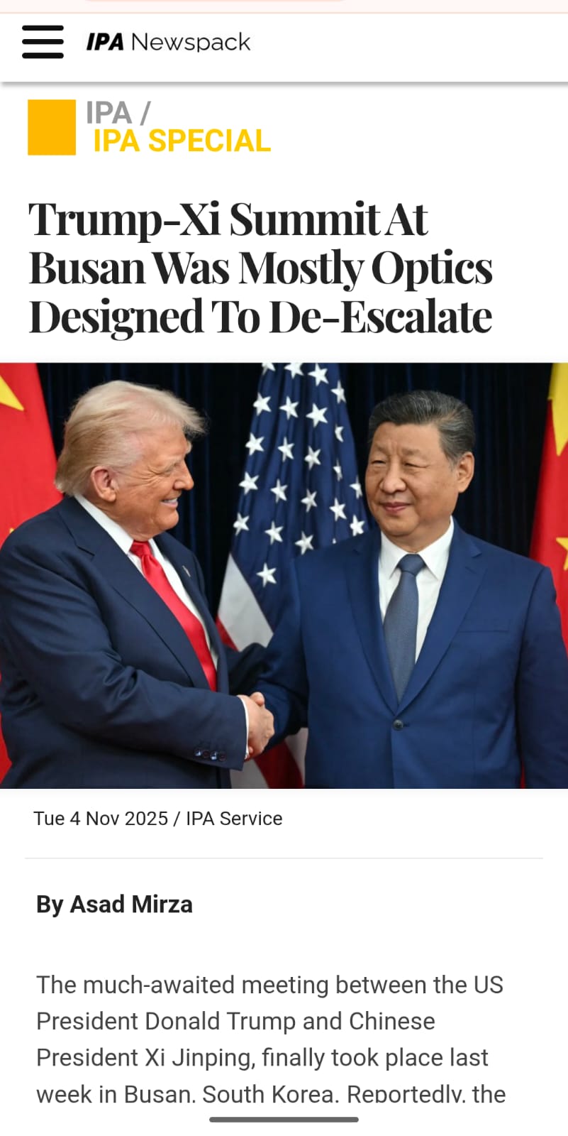 Trump-Xi Summit At Busan Was Mostly Optics Designed to De-Escalate (1)
