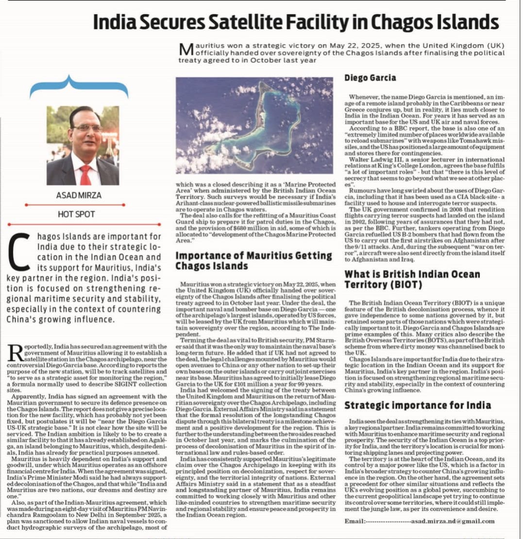 India Secures Satellite Facility in Chagos Islands (1)