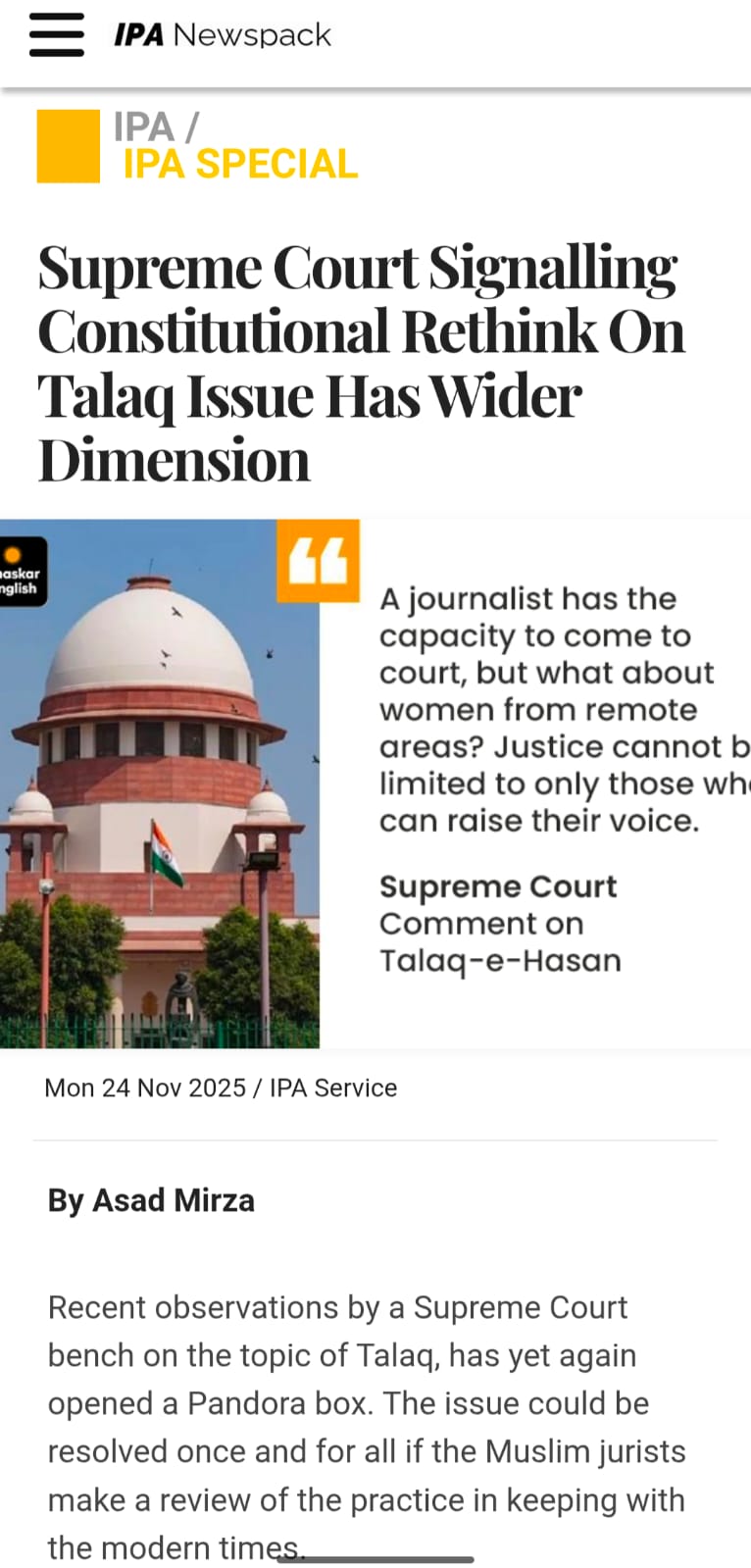 Supreme Court Signalling Constitutional Rethink On Talaq Issue Has Wider Dimension (2)