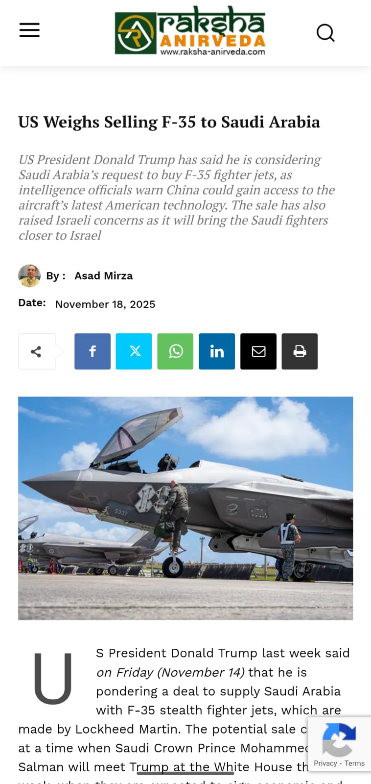 US Weighs Selling F-35 to Saudi Arabia (2)