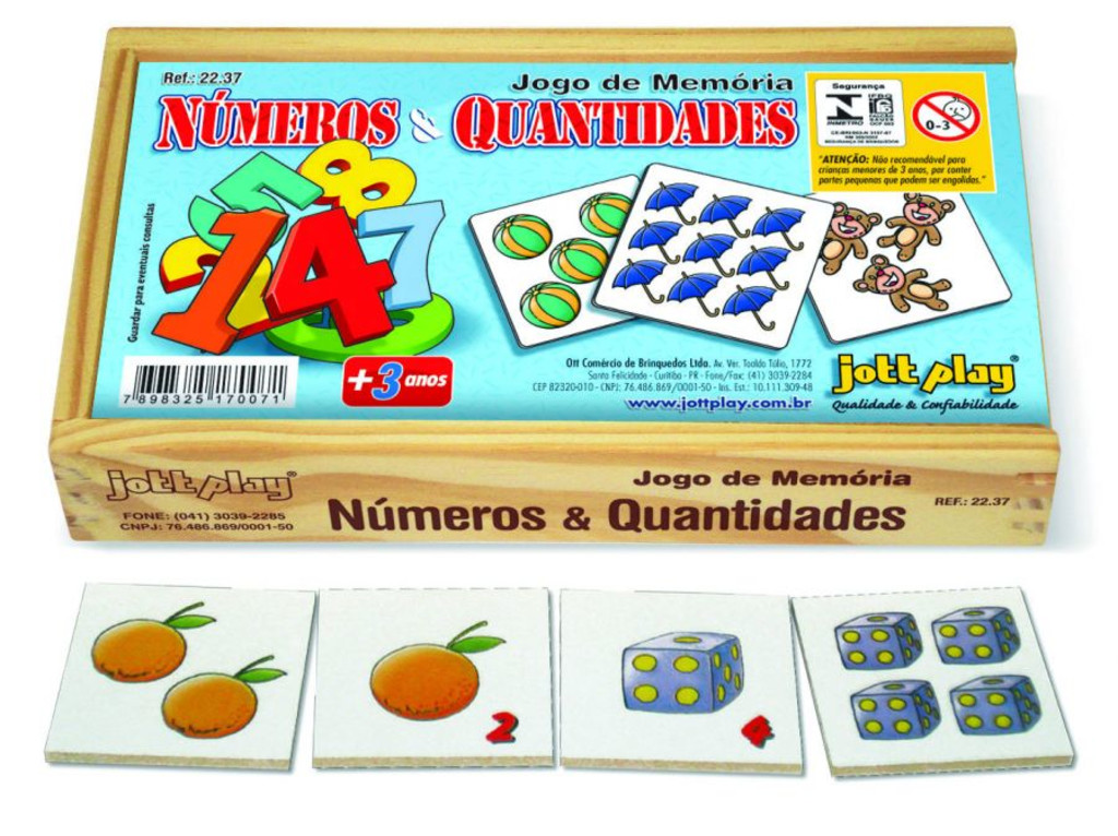 Jogo da Memoria de Numeros e Quantidades (40 pecas) - JottPlay - Compre  brinquedos educativos online