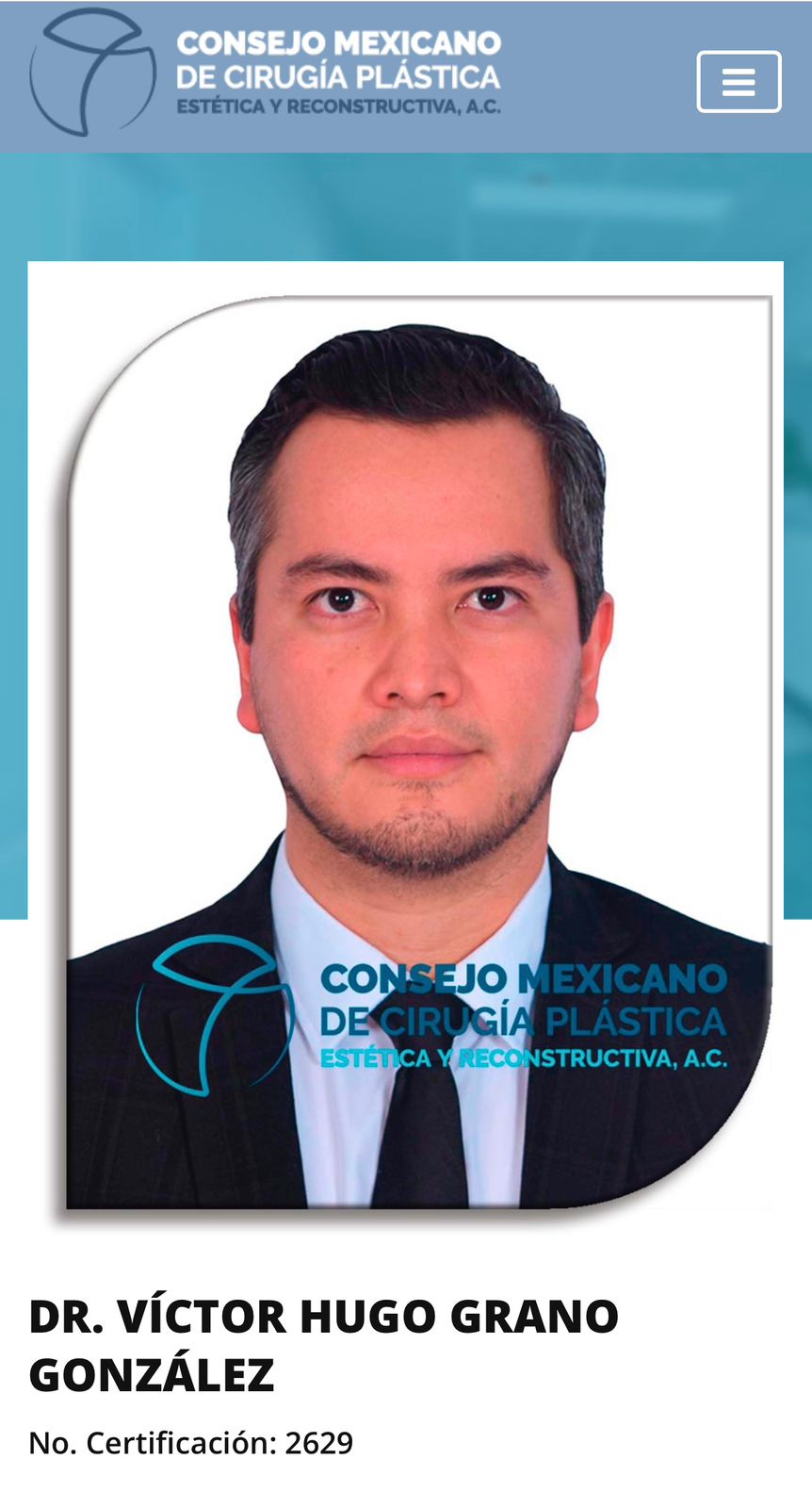 Foto del Dr. Víctor Hugo Grano González