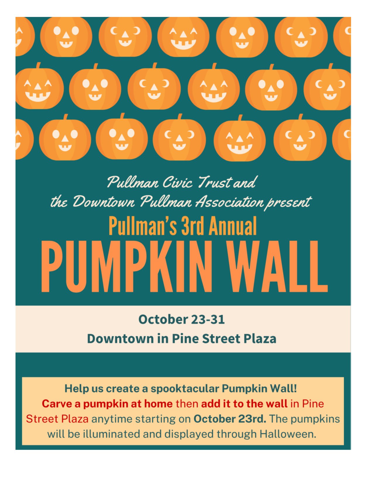 Pumpkin Wall at Pine Street Plaza