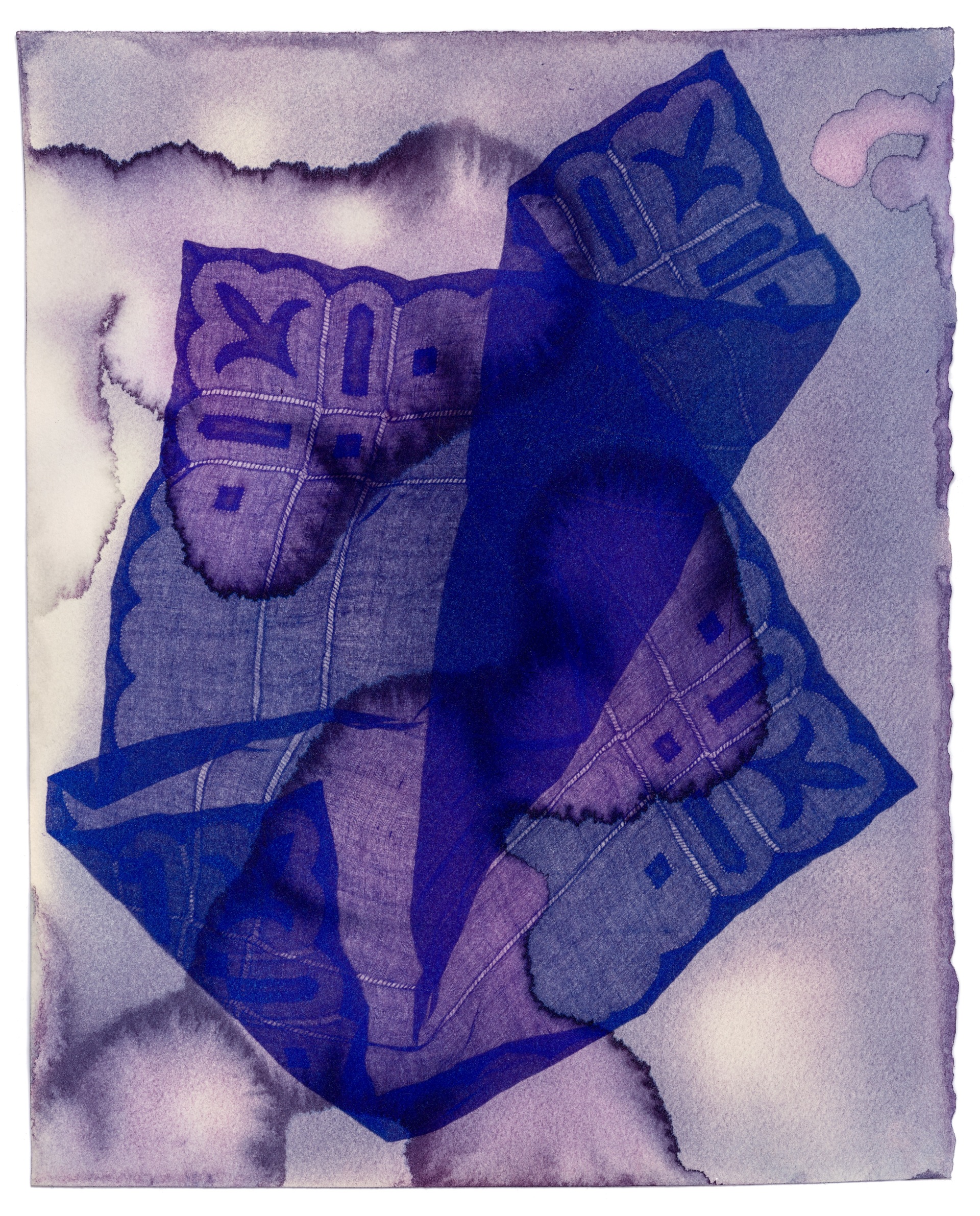 Process: Fugitive ink photogram. Watercolor ink on rag paper, sunlight, time.
Dimensions: 14x11 inches
Date: 2020