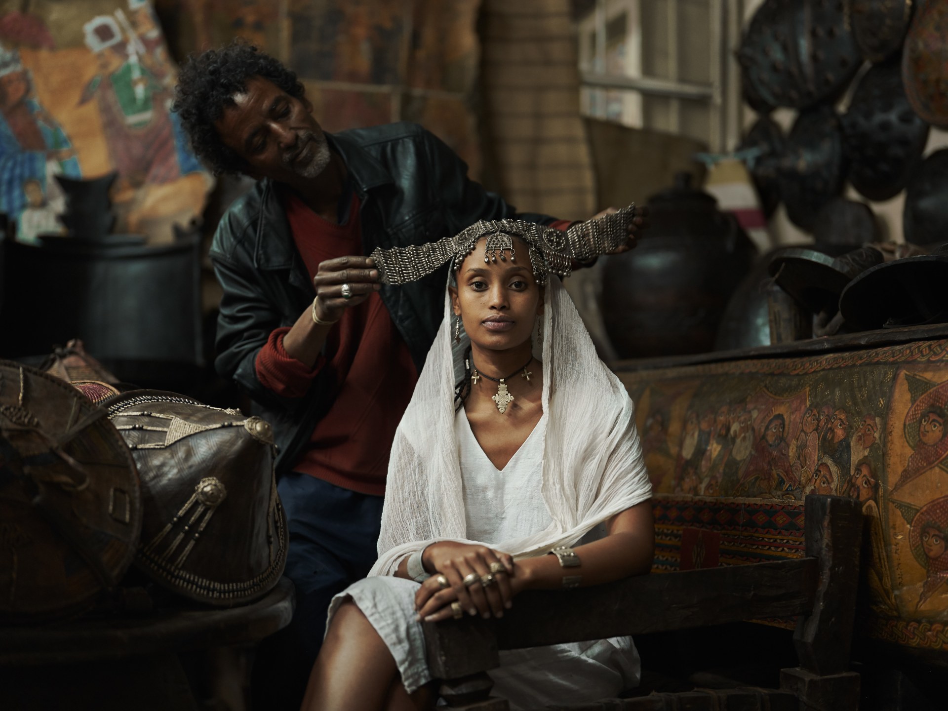 An antique shop in Addis Ababa contains treasures from all regions of the country. Roman is a medical doctor and member of the Yatreda art collective. Addis Ababa, Ethiopia
Location - Ethiopia Medium - digital capture Series - Ethiopia