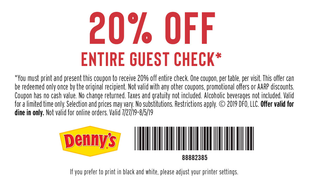 Dennys Coupons Printable